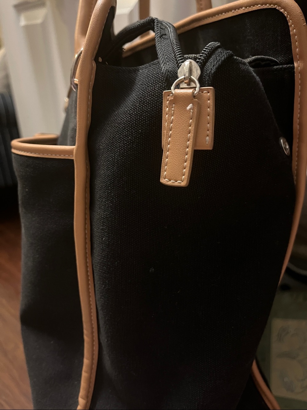 Large Black Canvas Tote - Picture 6 of 6
